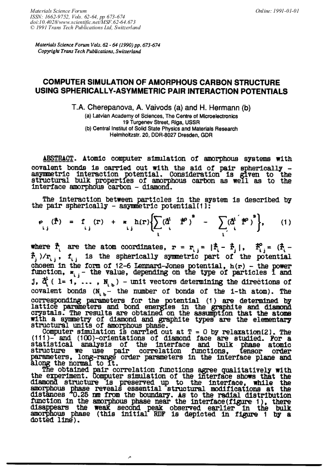 structure of amorphous carbon. amorphous carbon structure. Computer Simulation of Amorphous Carbon Structure Using Spherically-Asymmetric Pair Interaction