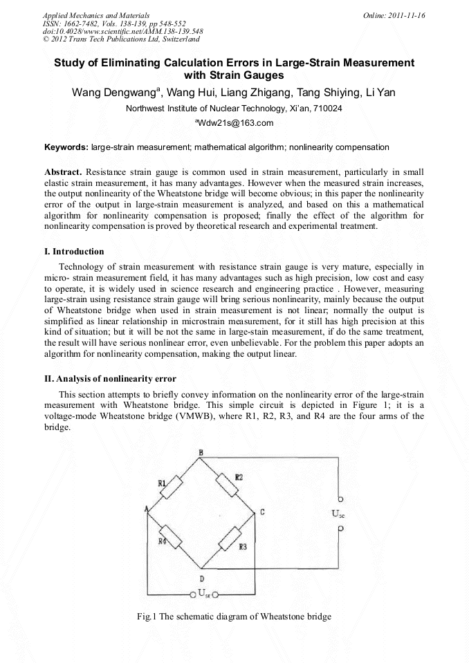 Study of Eliminating Calculation Errors in LargeStrain Measurement