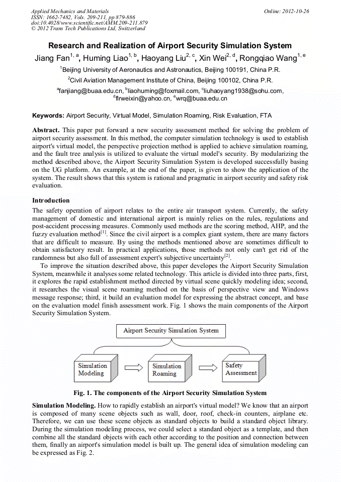 Research and Realization of Airport Security Simulation System ...