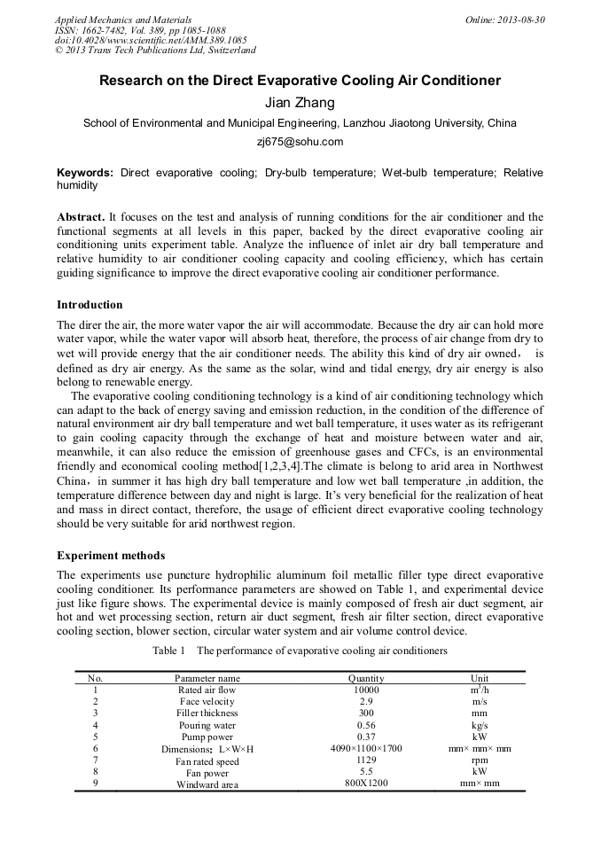 direct evaporative cooling