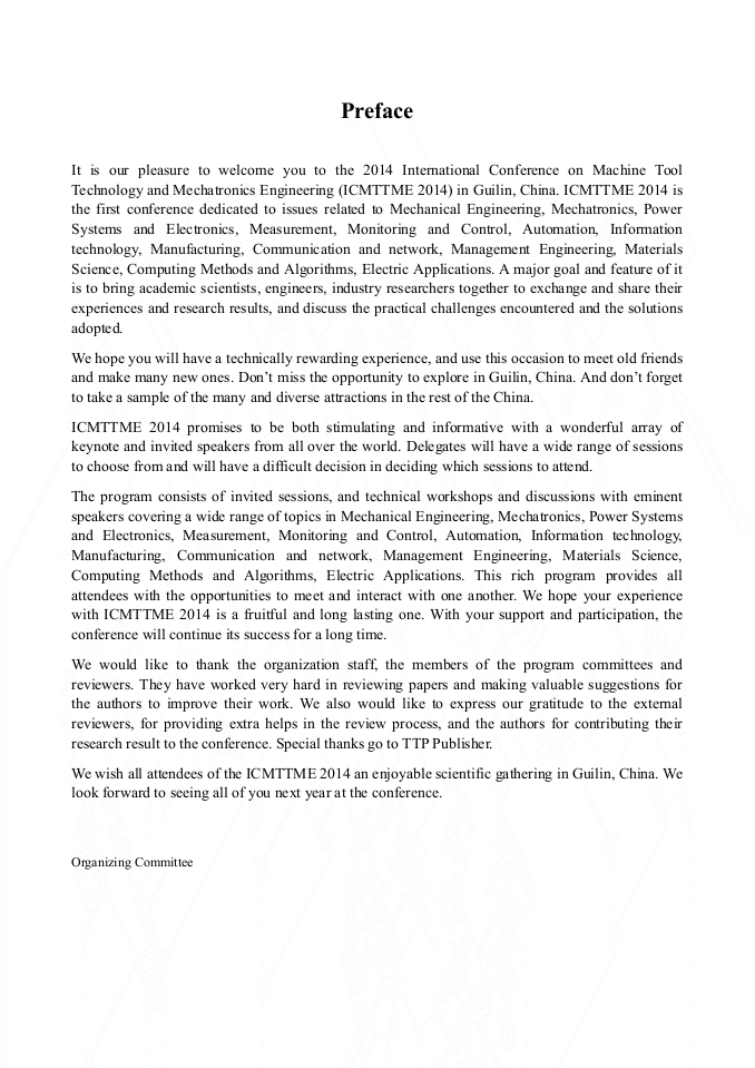 Preface | Machine Tool Technology, Mechatronics and Information ...