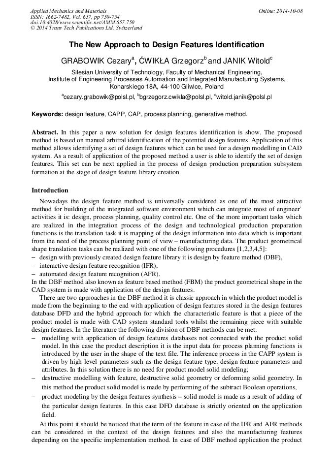 The New Approach to Design Features Identification