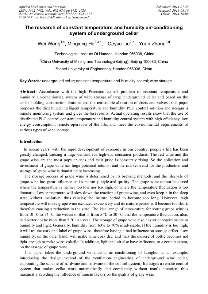 The Research of Constant Temperature and Humidity AirConditioning