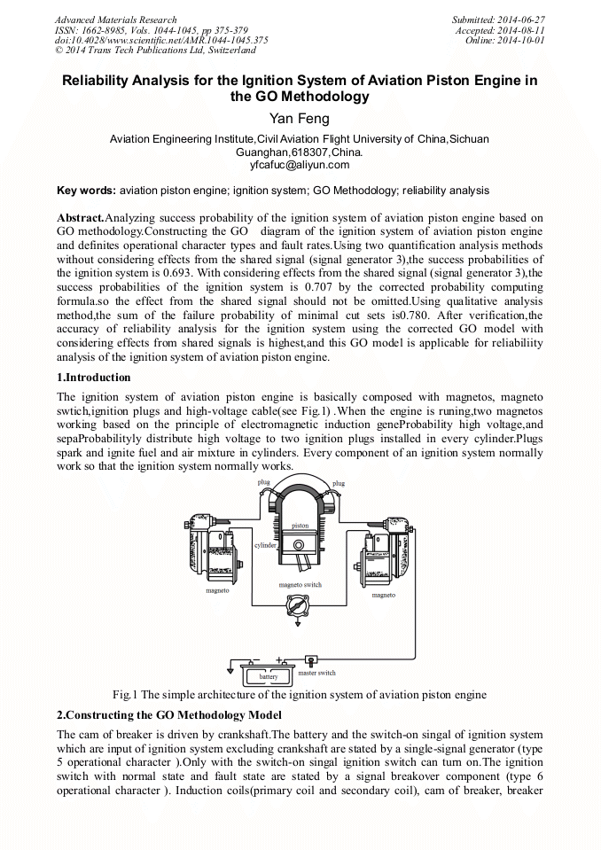 Reliability Analysis for the Ignition System of Aviation Piston Engine