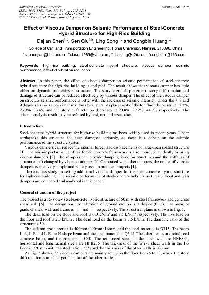 Thesis of effect of viscous damper in steel and concrete frame 05 image