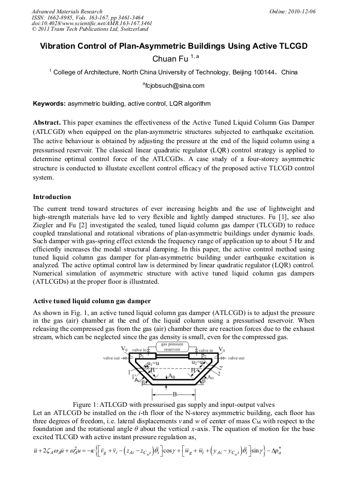 Vibration Control of Plan-Asymmetric Buildings Using Active TLCGD ...