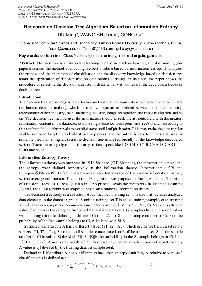 Research on Decision Tree Algorithm Based on Information Entropy ...