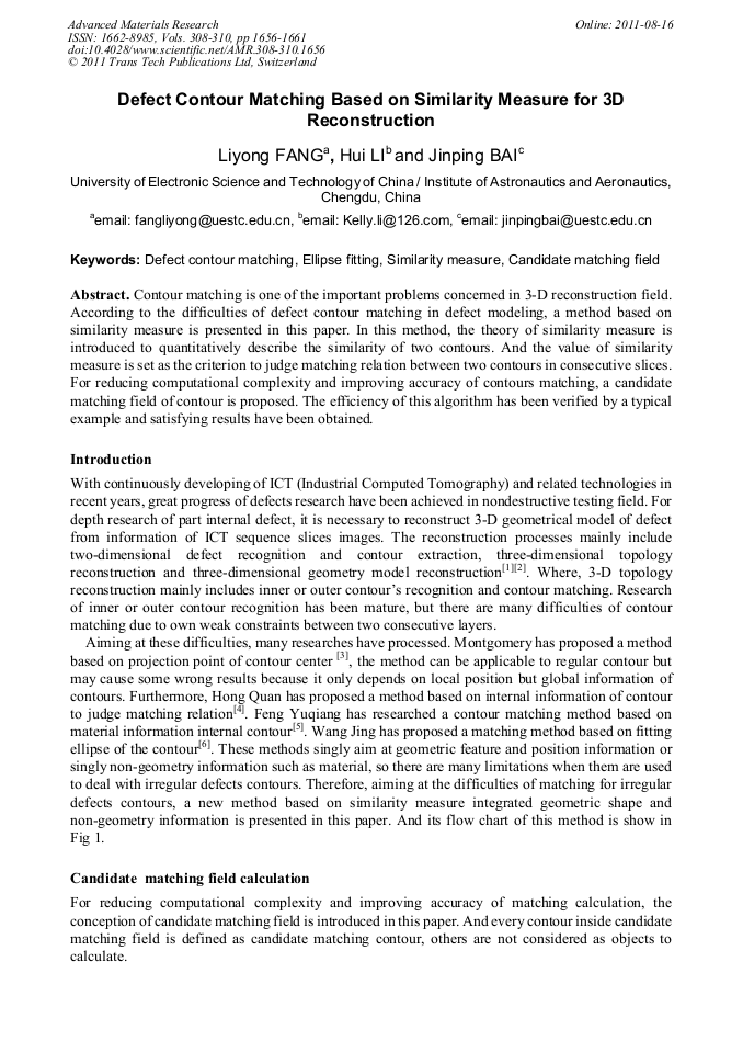 Defect Contour Matching Based on Similarity Measure for 3D ...