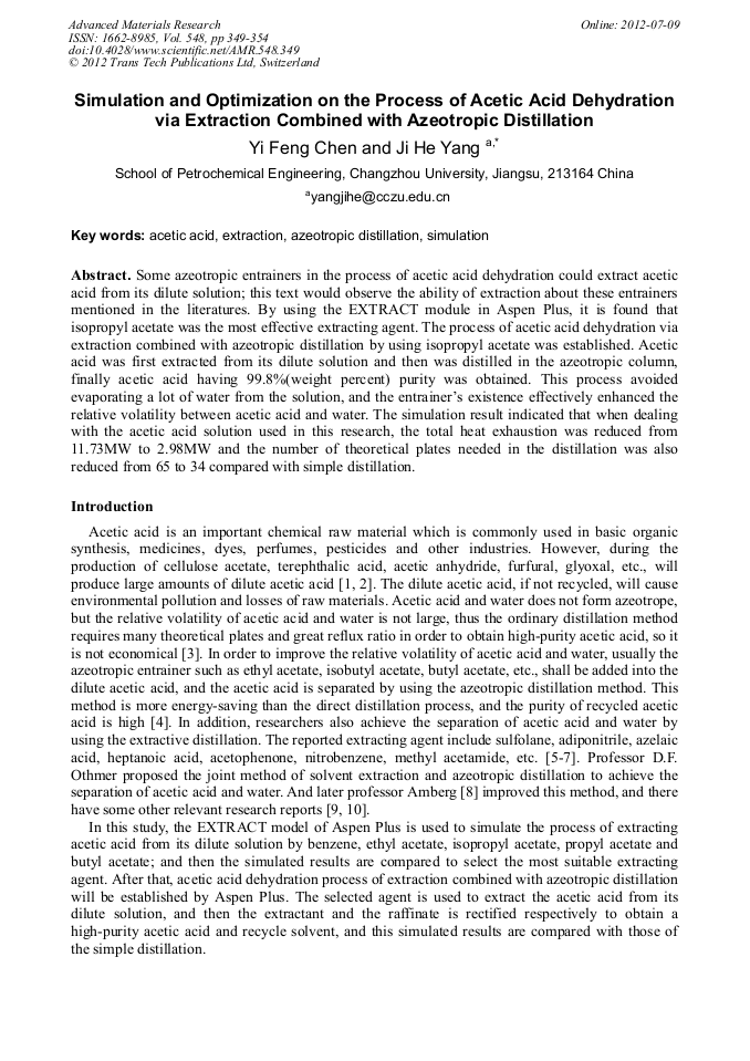 acetic acid acetic anhydride azeotrope