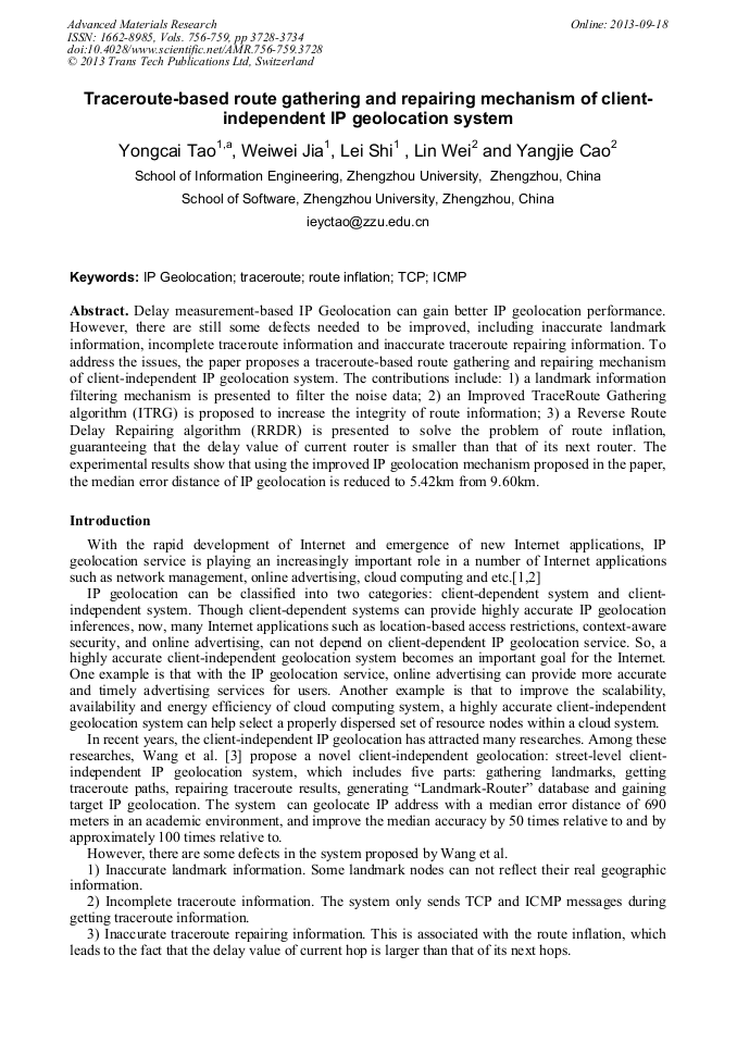 Traceroute research paper image