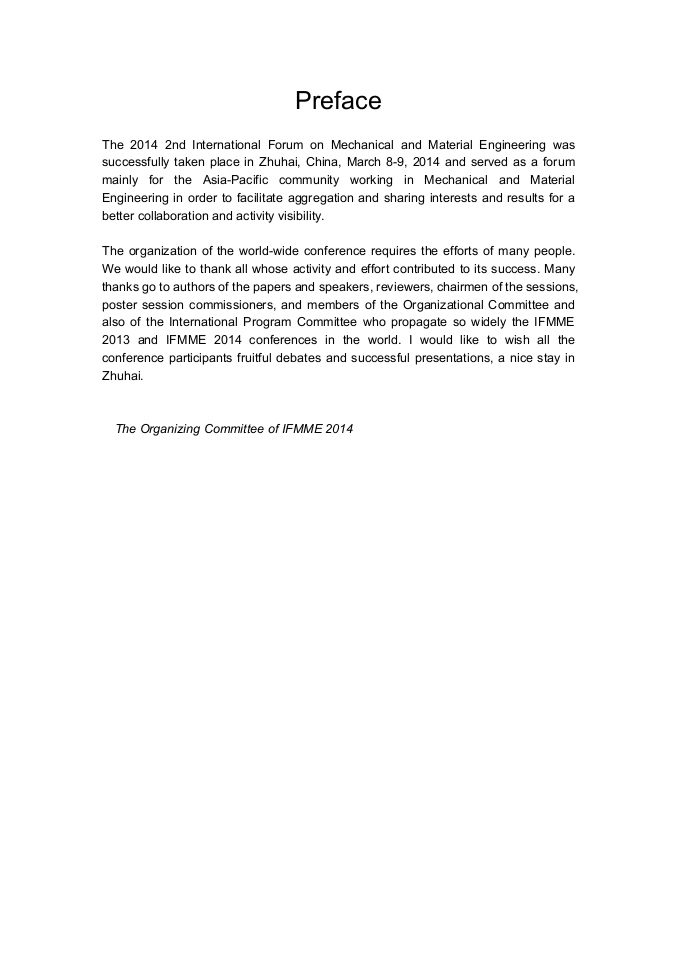 Preface and Conference Organization | Advanced Engineering Research ...