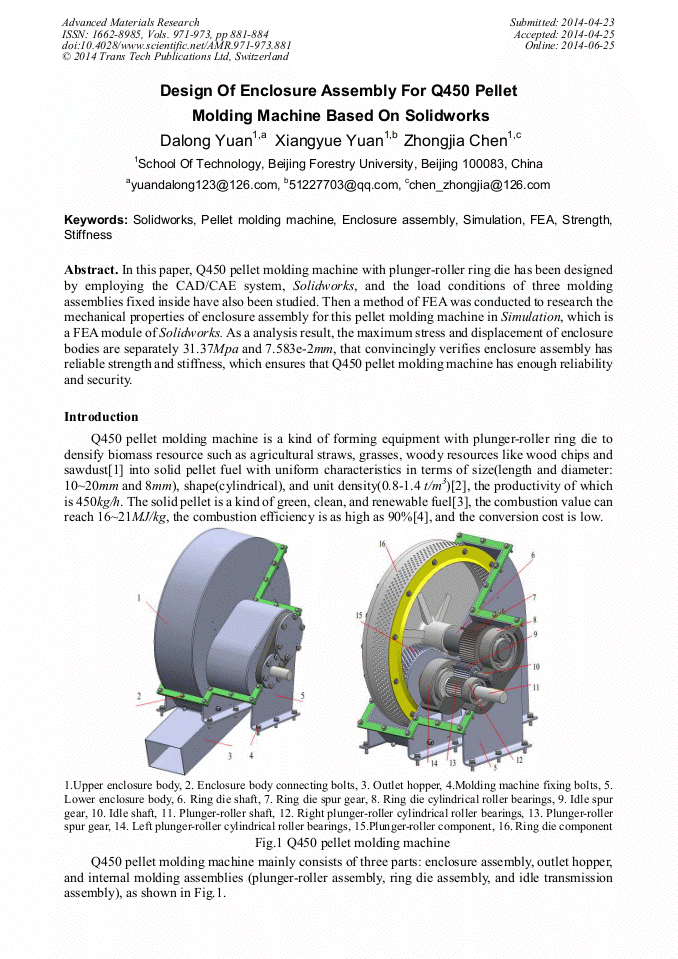 Design of Enclosure Assembly for Q450 Pellet Molding Machine Based on ...