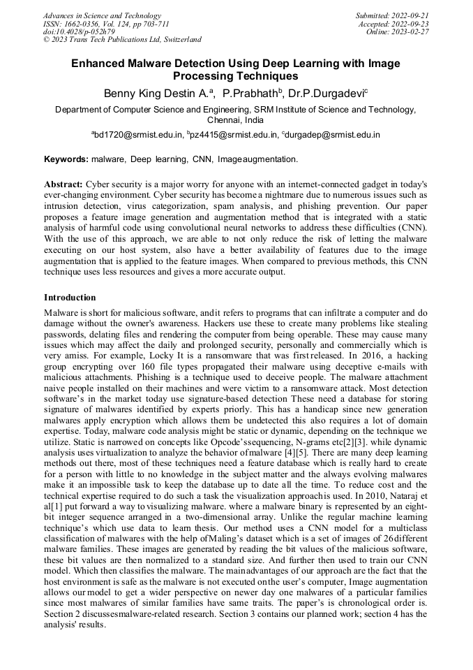 Enhanced Malware Detection Using Deep Learning with Image Processing ...