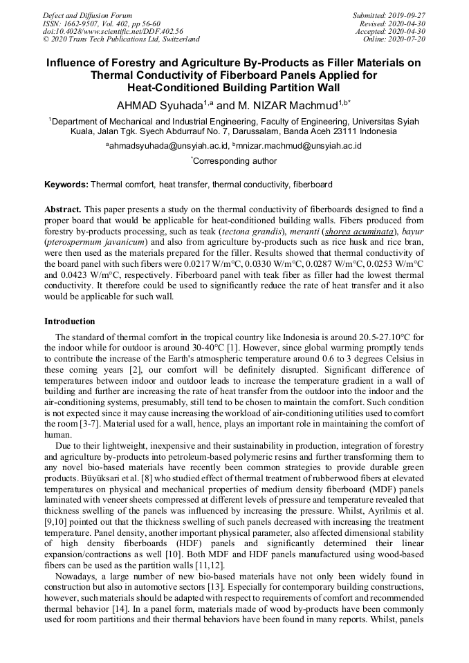 Influence of Forestry and Agriculture By-Products as Filler 