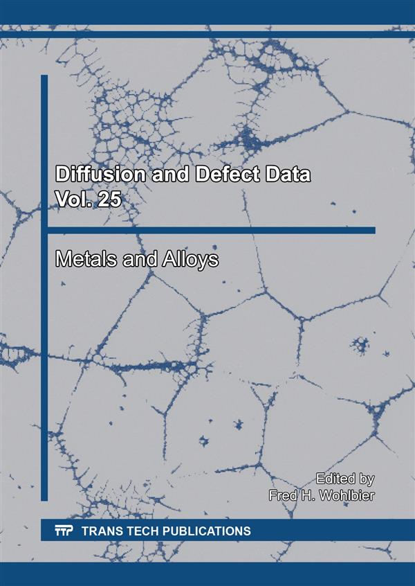 Diffusion and Defect Data Vol. 25