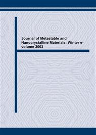 Journal of Metastable and Nanocrystalline Materials: Winter e-volume 2003