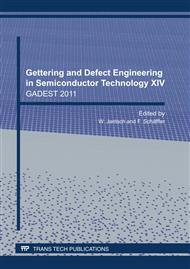 Gettering and Defect Engineering in Semiconductor Technology XIV