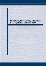 Metastable, Mechanically Alloyed and Nanocrystalline Materials 1999