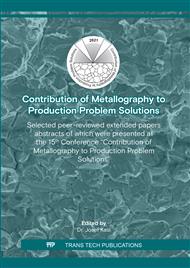 Contribution of Metallography to Production Problem Solutions