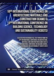 10th Int. Conf. on Architecture, Materials and Construction (ICAMC) & 5th Int. Conf. on Building Science, Technology and Sustainability (ICBSTS)