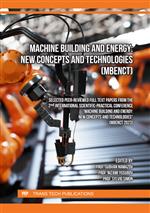 Machine Building and Energy: New Concepts and Technologies (MBENCT)