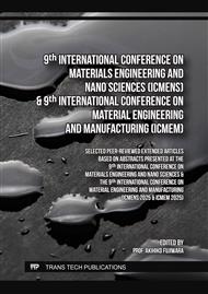 9th Intern. Conf. on Materials Engineering and Nano Sciences (ICMENS) & 9th Intern. Conf. on Material Engineering and Manufacturing (ICMEM)