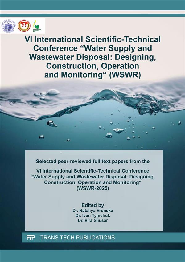 VI International Scientific-Technical Conference "Water Supply and Wastewater Disposal: Designing, Construction, Operation and Monitoring" (WSWR)