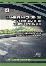 16th International Conference on Sustainable Construction and Nano-Technology (NTC)