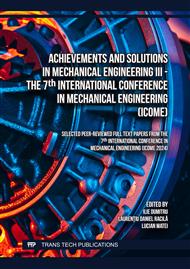 Achievements and Solutions in Mechanical Engineering III - The 7th International Conference in Mechanical Engineering (ICOME)
