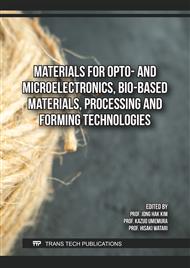 Materials for Opto- and Microelectronics, Bio-Based Materials, Processing and Forming Technologies