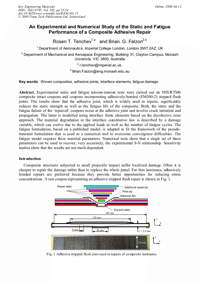 an-experimental-and-numerical-study-of-the-static-and-fatigue