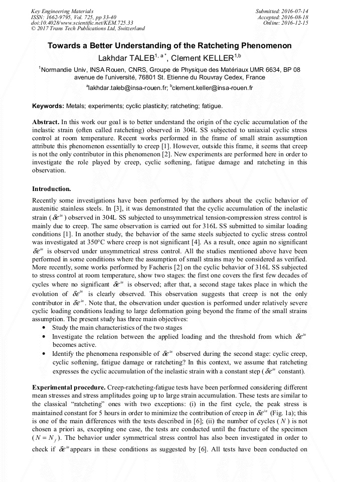 Towards a Better Understanding of the Ratcheting Phenomenon