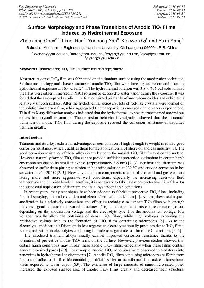 Surface Morphology and Phase Transitions of Anodic TiO2 Films Induced ...