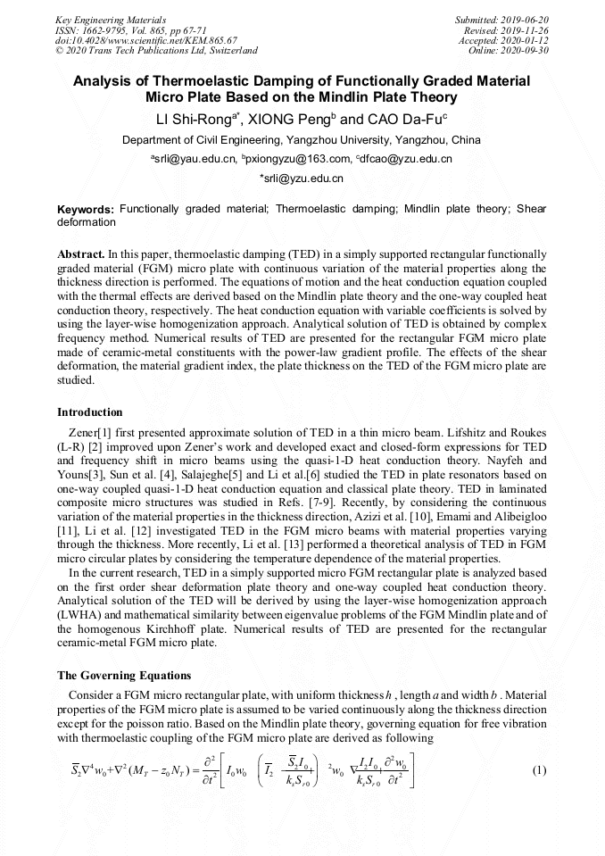 Analysis of Thermoelastic Damping of Functionally Graded Material Micro