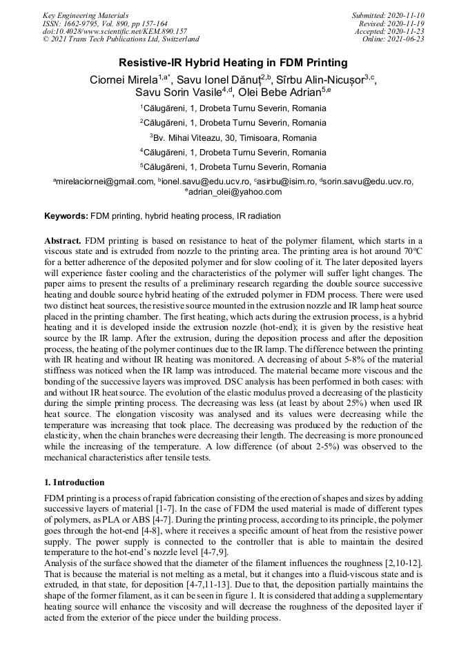 ResistiveIR Hybrid Heating in FDM Printing