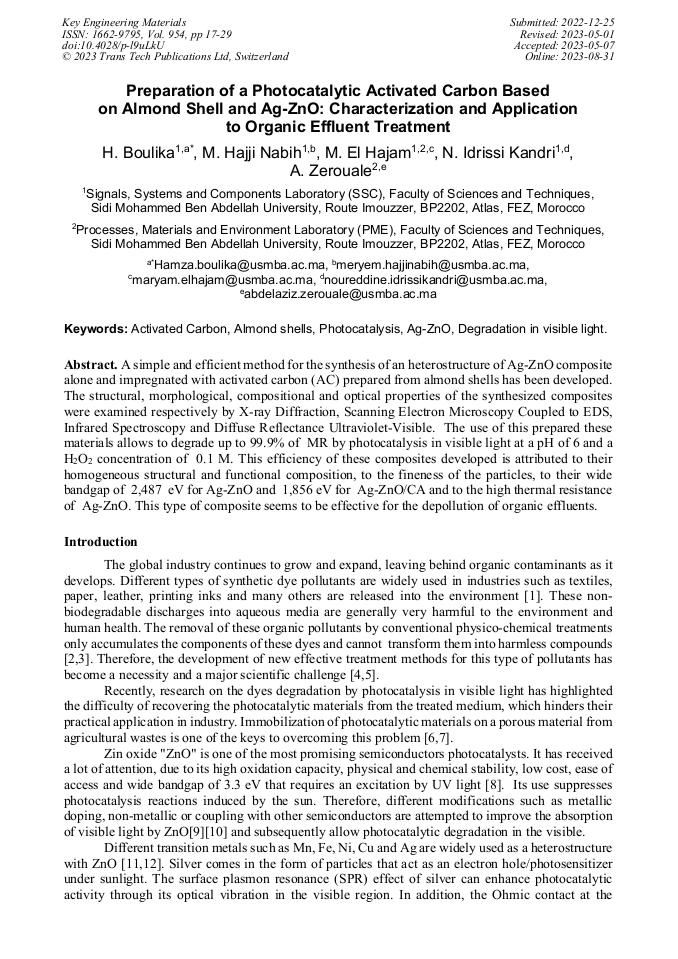 Preparation of a Photocatalytic Activated Carbon Based on Almond Shell