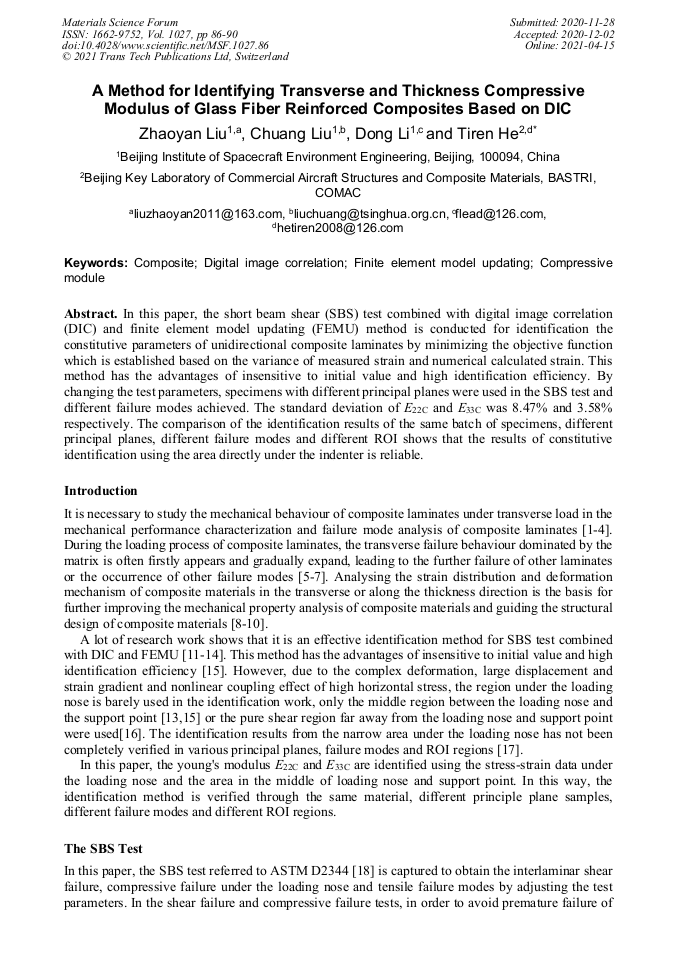 A Method for Identifying Transverse and Thickness Compressive Modulus ...
