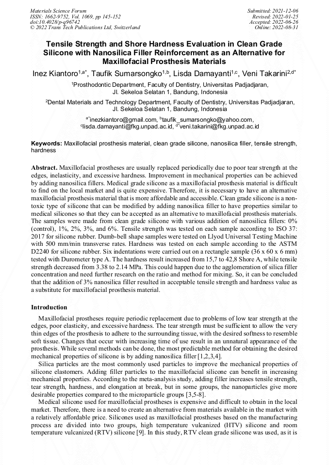 Tensile Strength and Shore Hardness Evaluation in Clean Grade Silicone