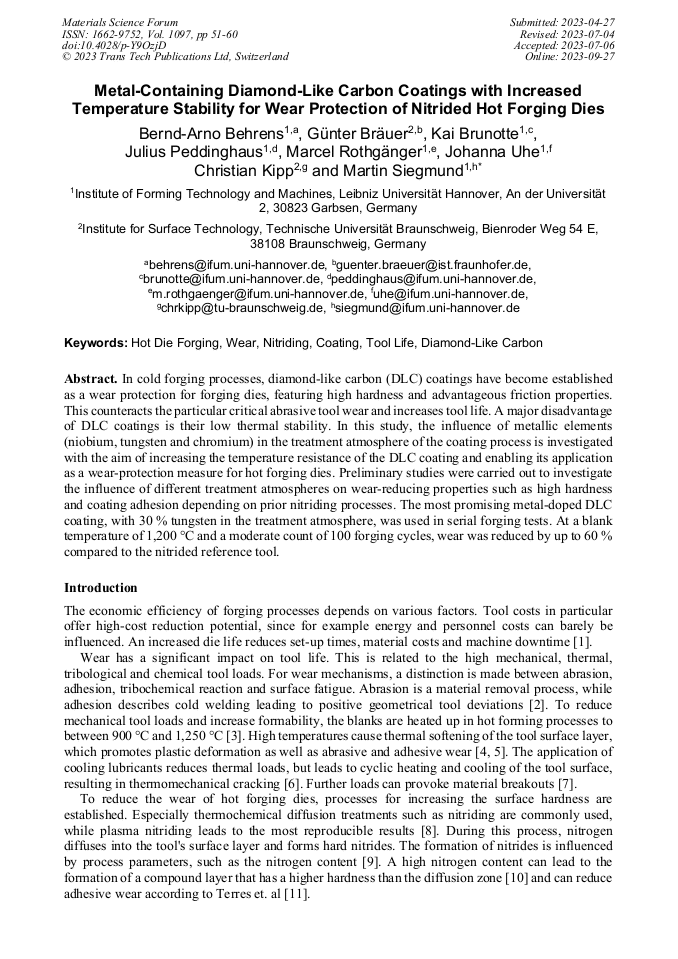 Metal-Containing Diamond-Like Carbon Coatings with Increased ...