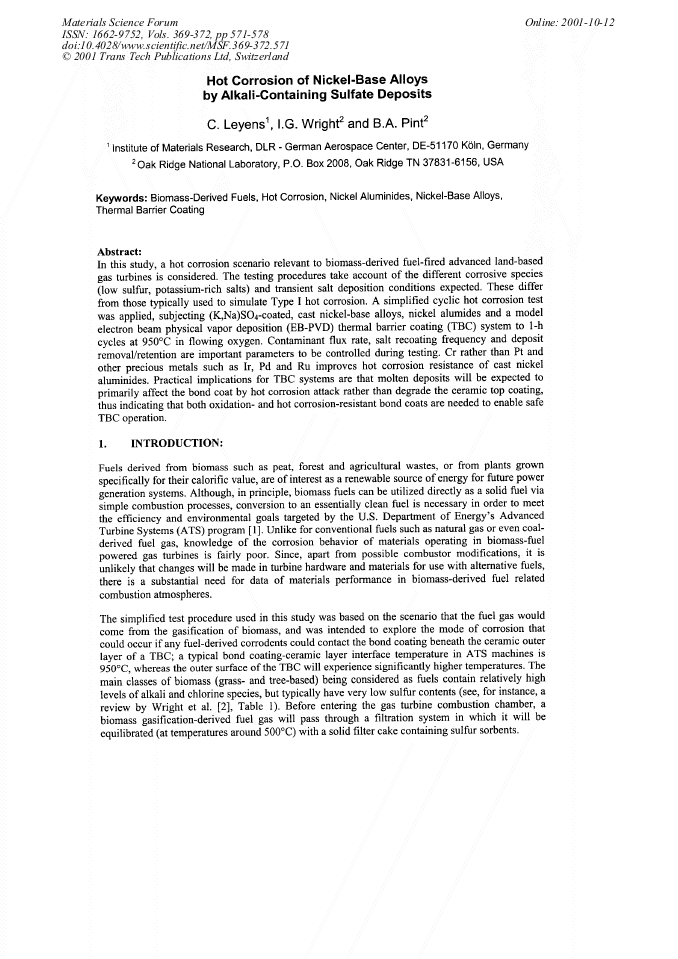 Hot Corrosion of NickelBase Alloys by AlkaliContaining Sulfate