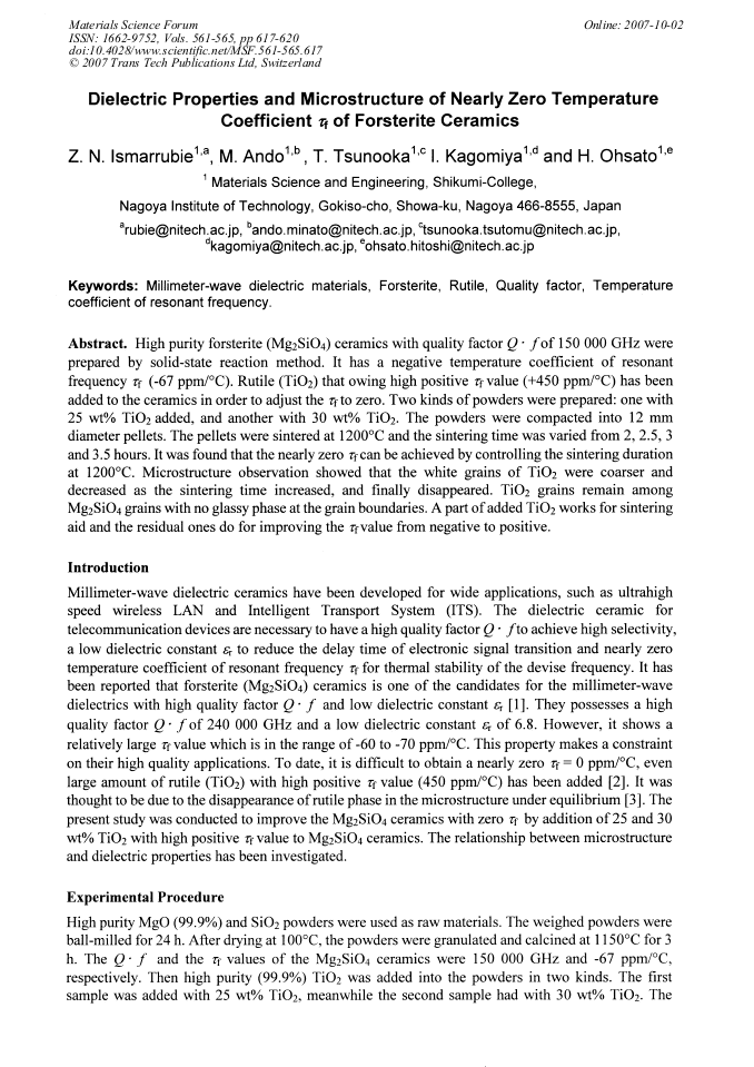 Dielectric properties and microstructure of forsterite ceramic biology essay 05 image
