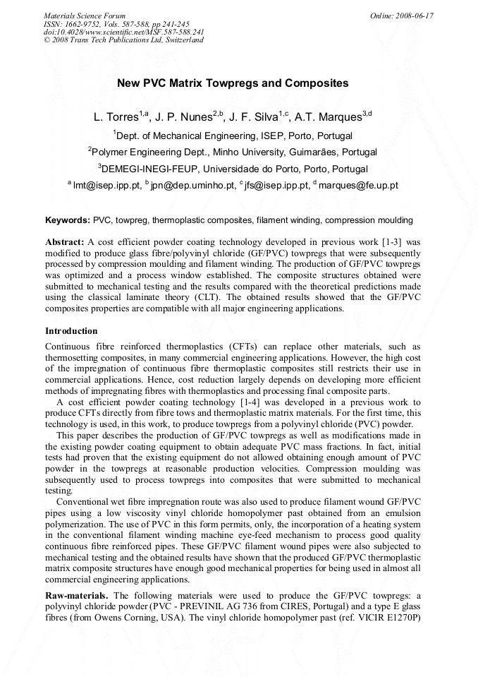 New PVC Matrix Towpregs and Composites | Scientific.Net