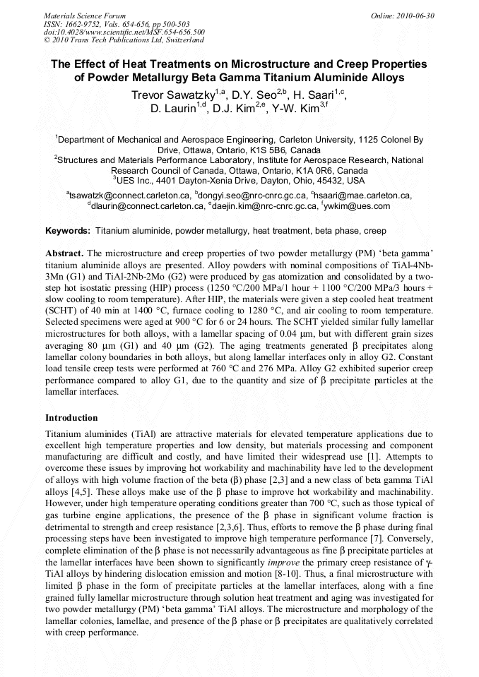 The Effect of Heat Treatments on Microstructure and Creep Properties of