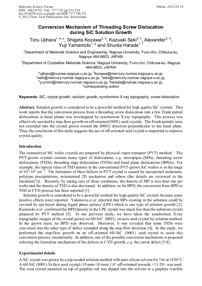 Conversion Mechanism of Threading Screw Dislocation during SiC Solution