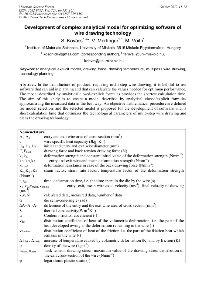 Development of Complex Analytical Model for Optimizing Software of Wire ...
