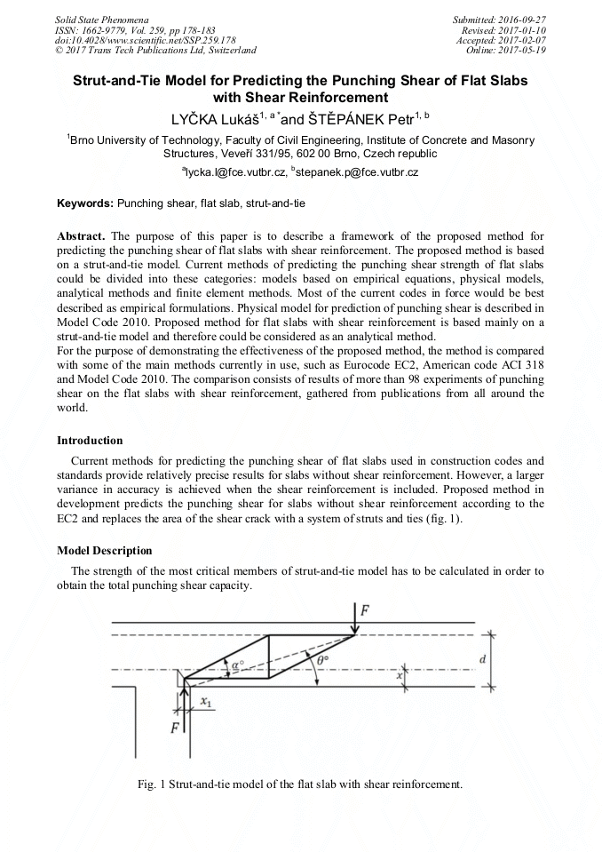StrutandTie Model for Predicting the Punching Shear of Flat Slabs