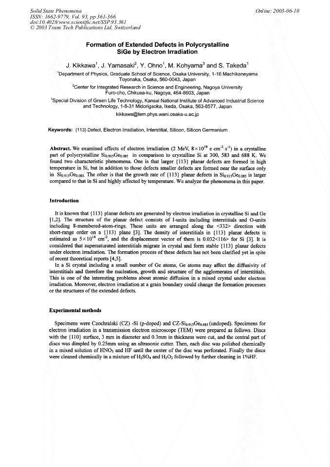 Formation of Extended Defects in Polycrystalline SiGe by